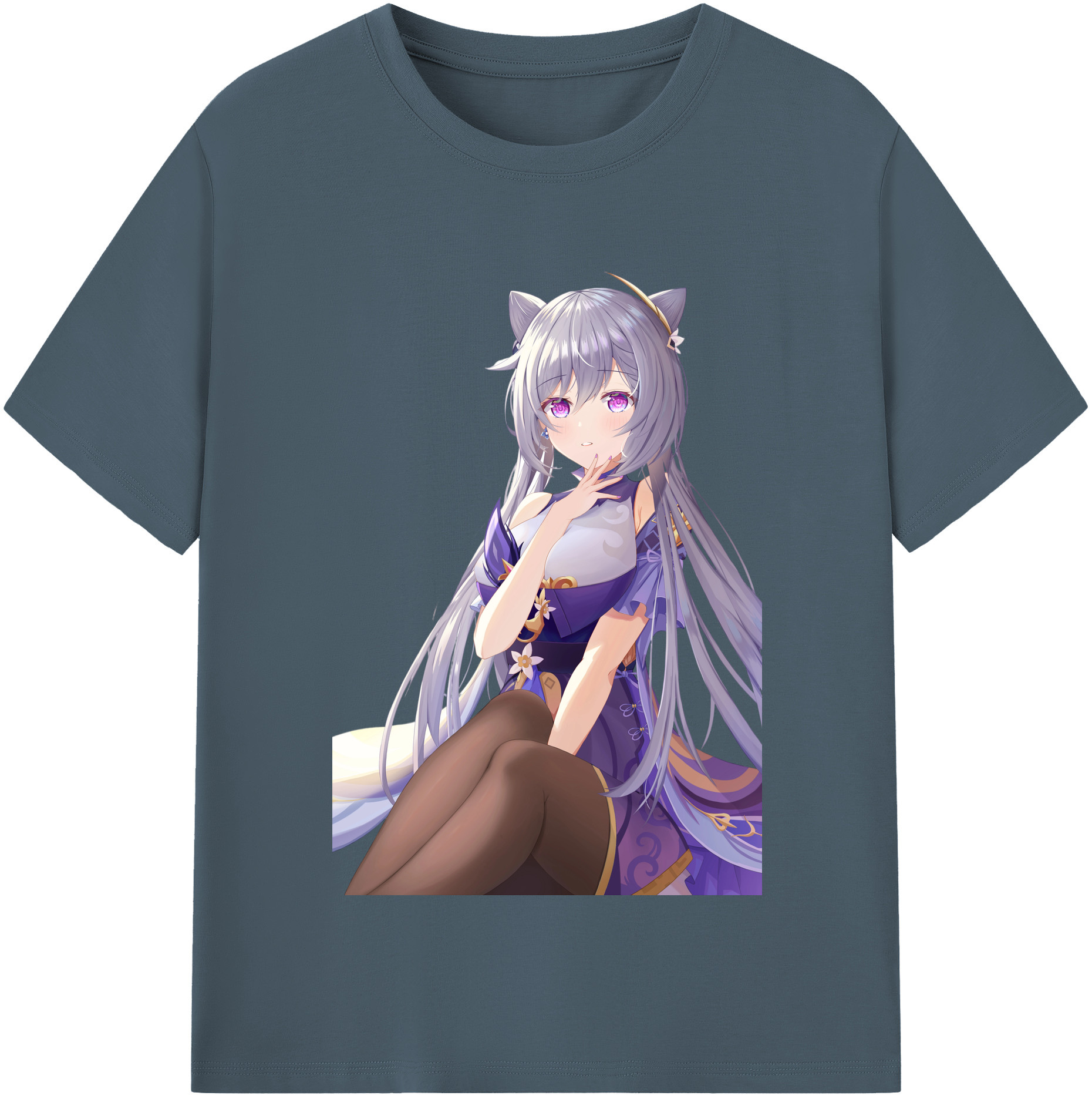 げんし神 刻晴 こくせい genshin Kokusei 綿100％半袖Tシャツ（フロントプリント）